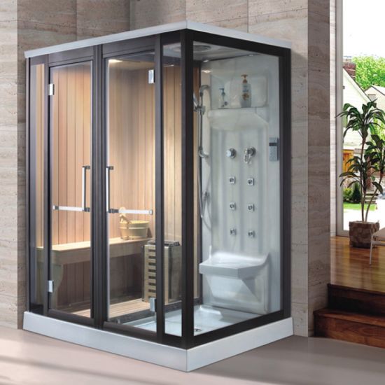 Modern Infrared Wood Best Price Wet Steam Dry Sauna House with Shower Room