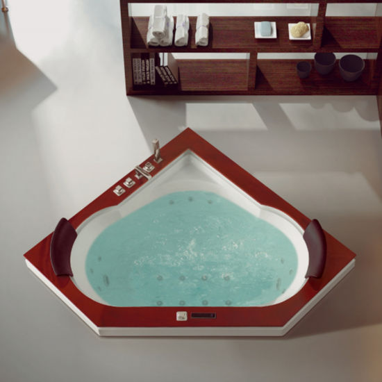 1600X1600mm Diamond Shaped Double Person Massage Acrylic Drop-in Bathtub