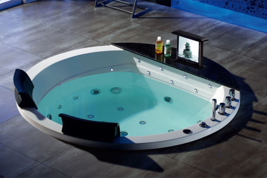 Big Luxury Indoor Massage Whilrpool Tub Round Sitting Bathtub