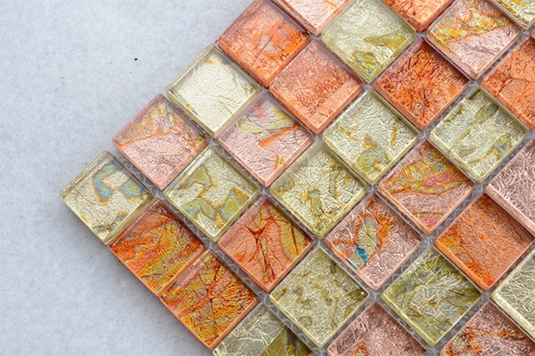 Foshan Wholesale Colorful Rainbow Color Glass Mosaic Tile