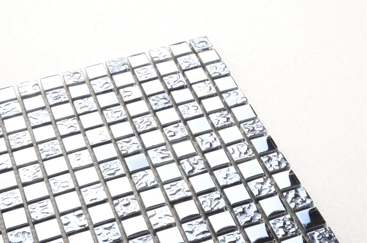 Low Price with Bubble Chip 15X15mm Black Glass Mosaic Tile