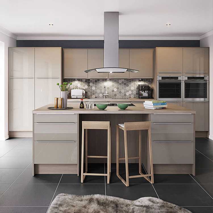 China foshan factory price custom modular wood cabinets furniture design modern white acrylic sheets board kitchen cabinet