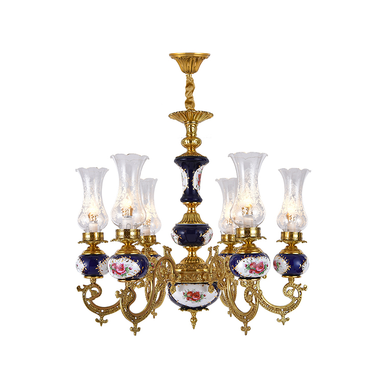 Hanse 6 Head Classic Customed White Candle Chandelier
