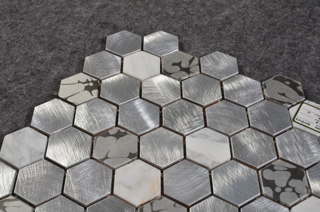 Hexagon Inkjet Printing Stainless Steel Aluminum Ceramic Stone Mosaic