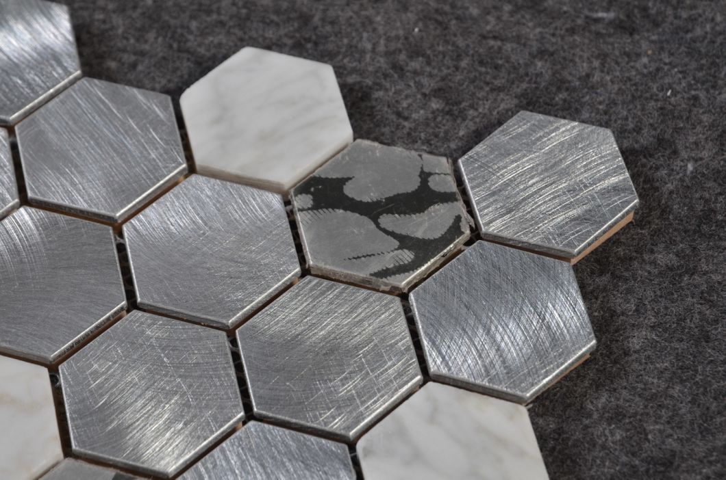 Hexagon Inkjet Printing Stainless Steel Aluminum Ceramic Stone Mosaic