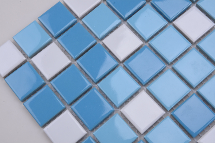 48X48mm Chip Size Hot Sale Swimming Pool Tile Blue Ceramic Mosaic