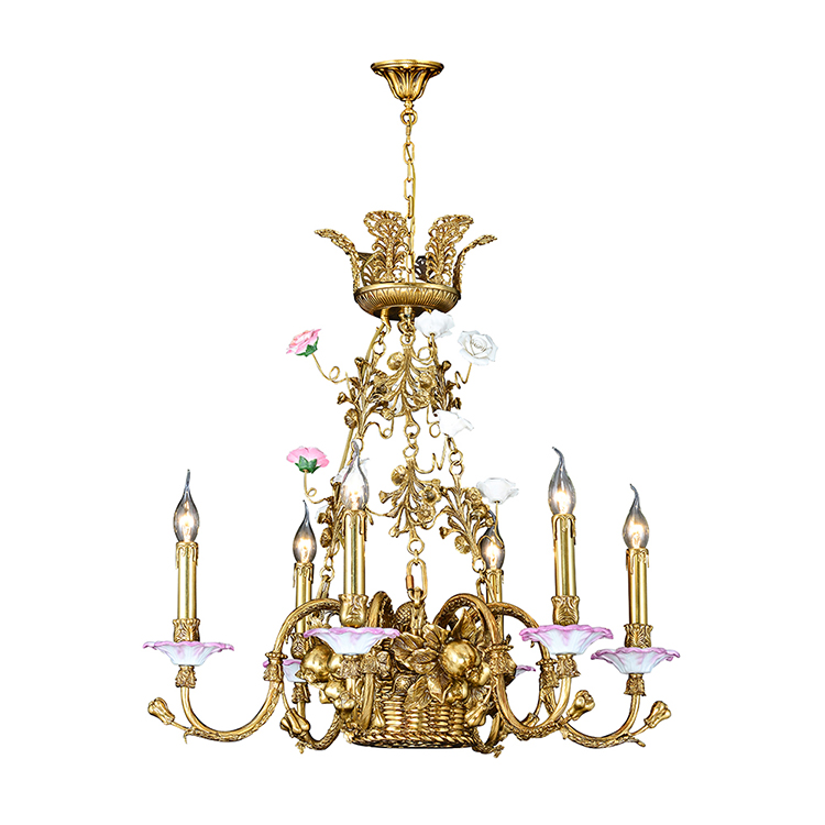 Hanse Cherry Blossom Lux Gold Brass Chandelier