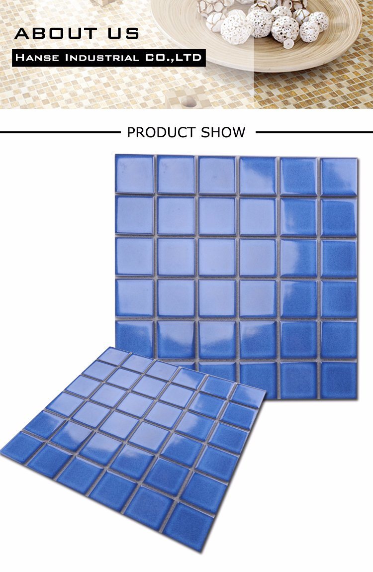 Bathroom Ceramic Mosaic in Foshan Blue Mosaic Tile for Swimming Pool