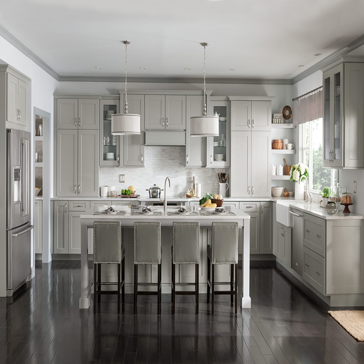 Modern rta wood kitchen cabinetry american standard classic shaker style gray plywood carcass kitchen cabinets