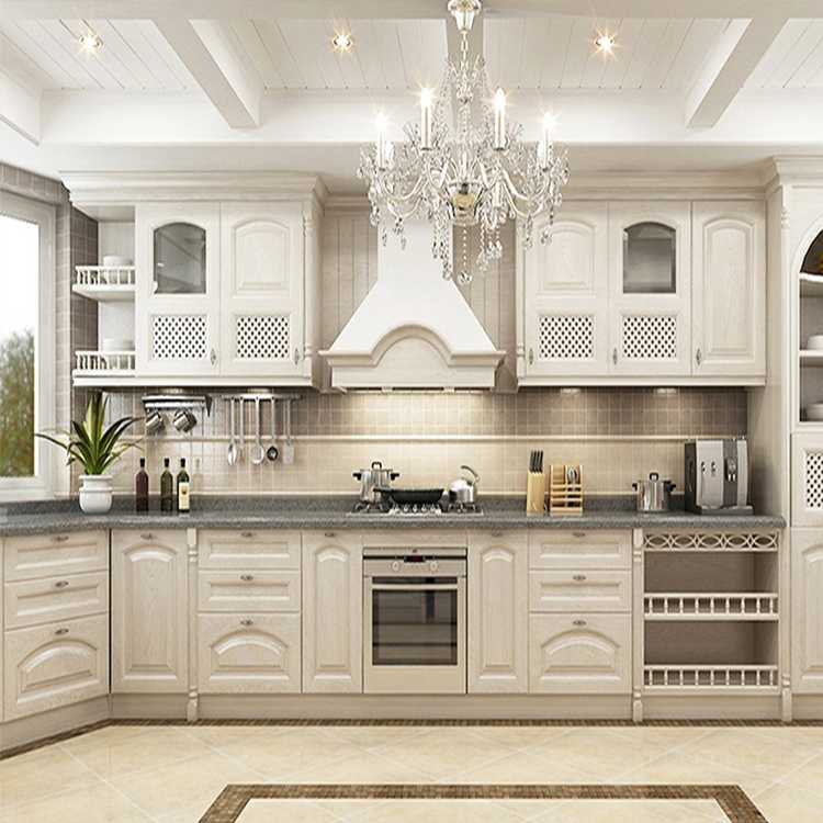 Custom made complete wood cupboard kitchen cabinet set design luxury white pvc board kitchen cabinet