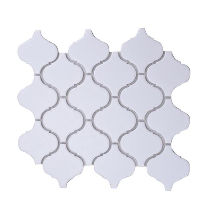 White Arabesque Shaped Mosaic Tiles