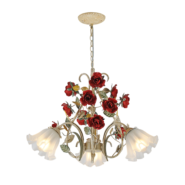 Modern Rural Style Glass Chandeliers Lamp Light For Home Decoration