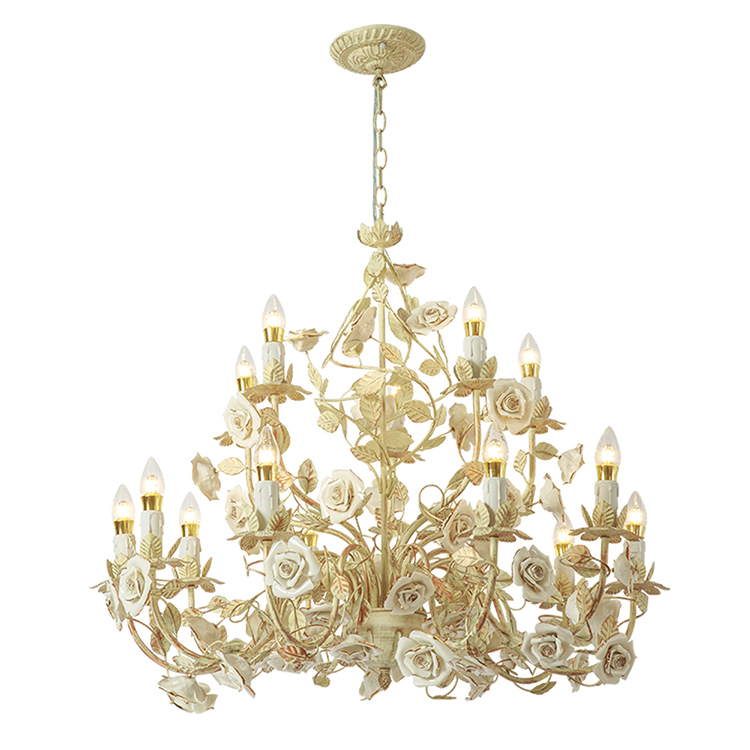 Hanse Platinum White Rose Gold Chandelier