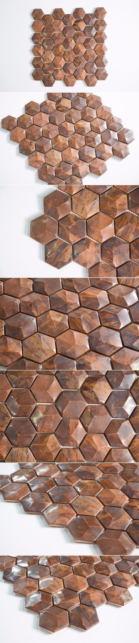 France Style Fire-Resistant Elegant Antique Copper Ceramic Mosaic