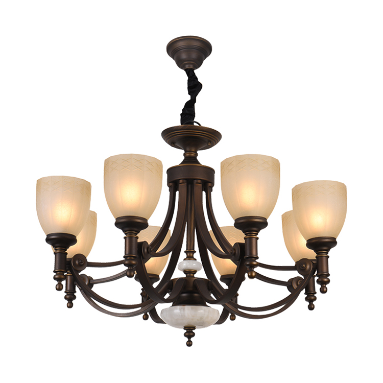 Hanse 6 Head Dimmable Retro Wrought Iron Chandelier