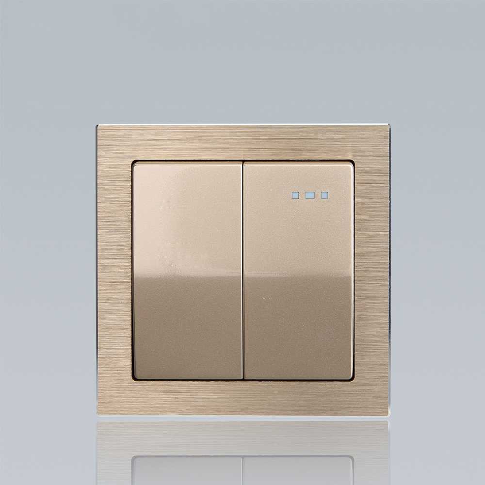 wall mounted recessed double pole warm light control switch