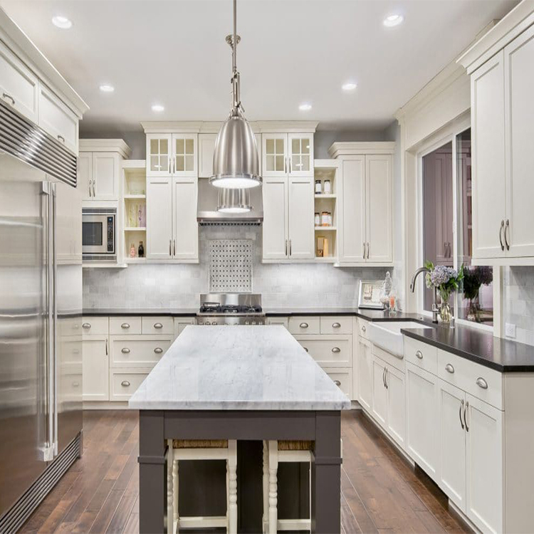 China manufacturer cabinet design ready made modern small white pvc wooden kitchen cabinets with sink set