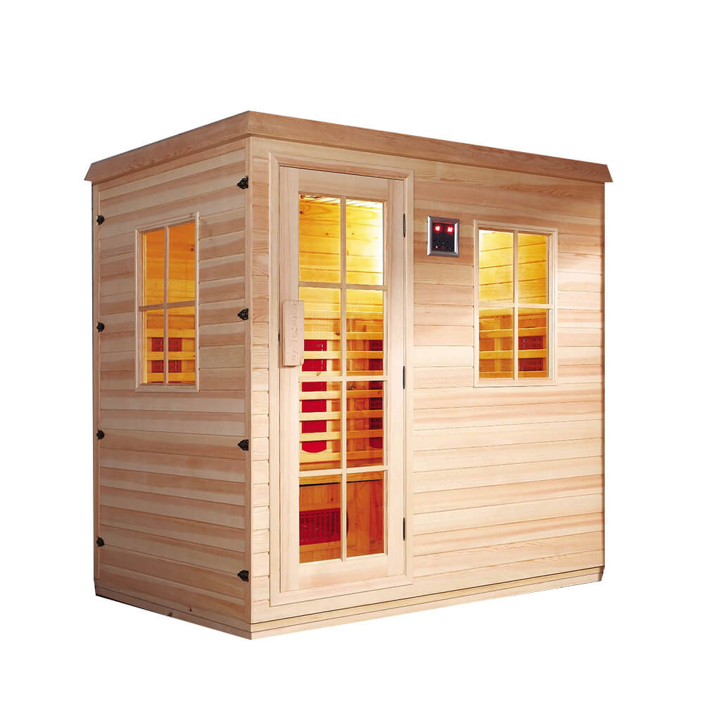 2-4 people solid wood infrared sauna cabin room