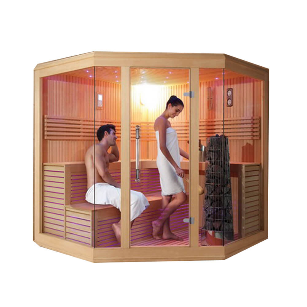 HS-SR1201 2200mm indoor cedar wood household sauna wholesale
