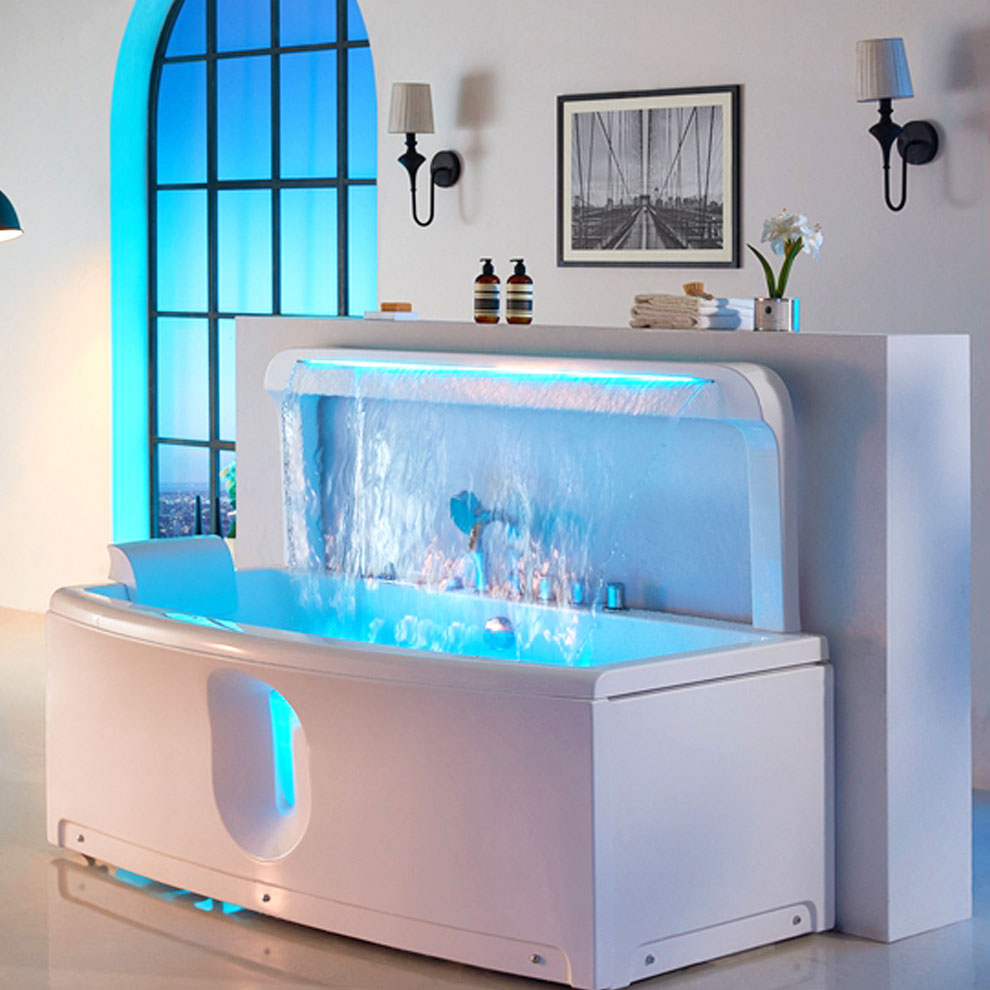 Waterfall Whirlpool Massage Bath Tub Acrylic Whirlpool Bathtub