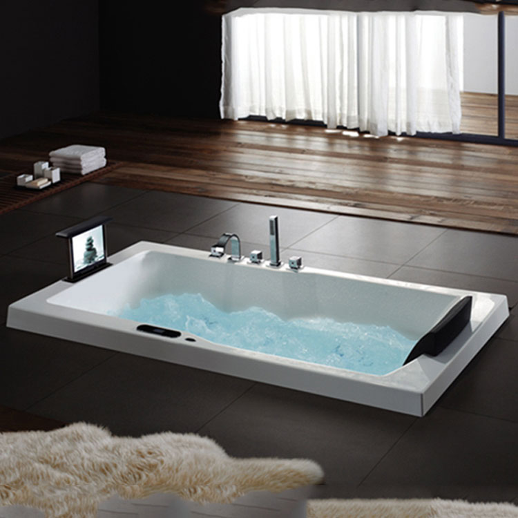 clear acrylic jetted hydromassage embedded drop-in bathtub price