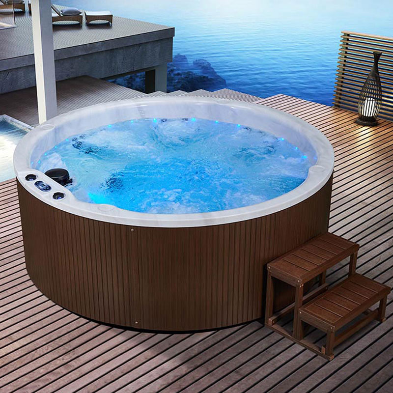 Whirlpool Acrylic Outdoor Round Four Person Spa Bathtubs