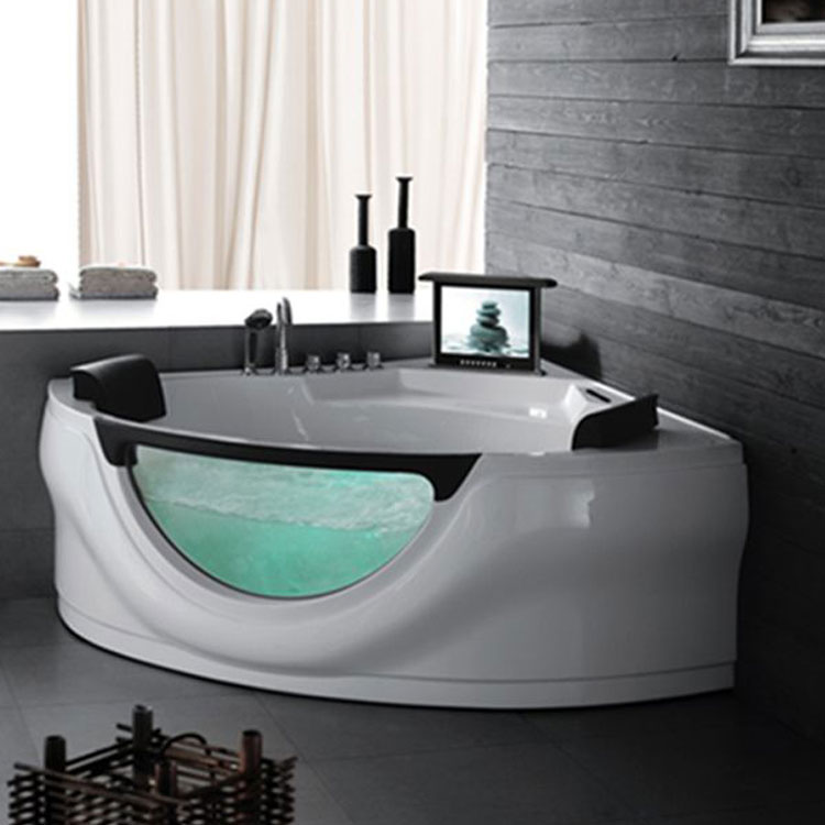 Big Triangle Automatic Hydro Massage Whirlpool Bathtub Acrylic With Tv