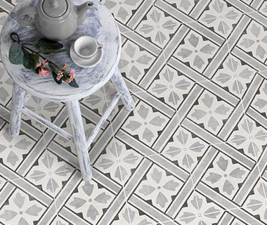 geometric floor tiles