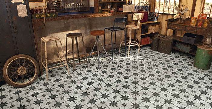 geometric floor tiles