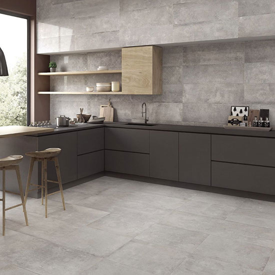 grey floor tiles