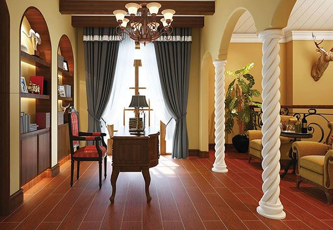 red wall floor tiles