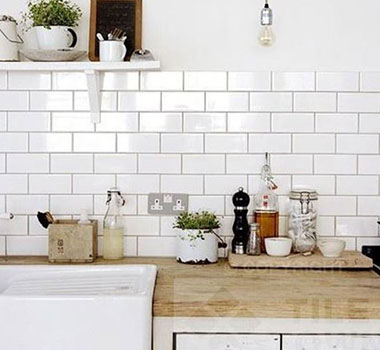 white kitchen tiles