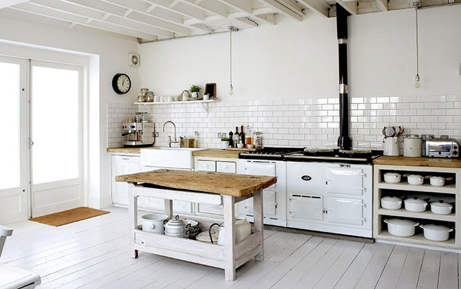 white kitchen tiles