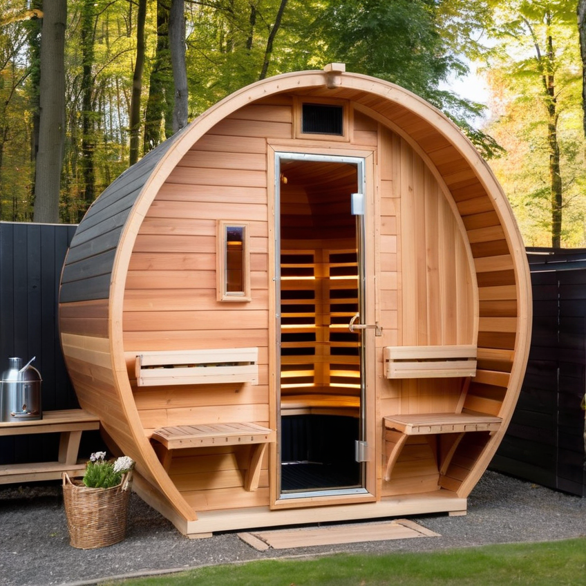 outdoor barrel sauna